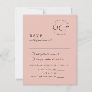 Modern Date Seal Blush Pink Wedding RSVP Save The Date
