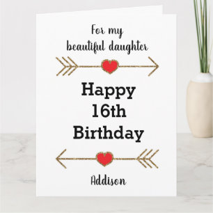 Modern Daughter 16th Birthday Big Card