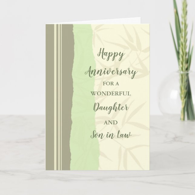 Modern Daughter & Son in Law Wedding Anniversary Card (Front)