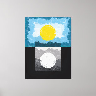 Modern Day and Night Abstract  Canvas Print