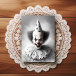Modern Day Creepy Clown Portrait  Postcard<br><div class="desc">• A modern day clown strikes a sinister pose in a foggy photo studio. • The back of this postcard is blank, giving you maximum space to personalize it: add a handwritten message, or use Zazzle's tool to add your own photo or custom text for a completely unique greeting. •...</div>