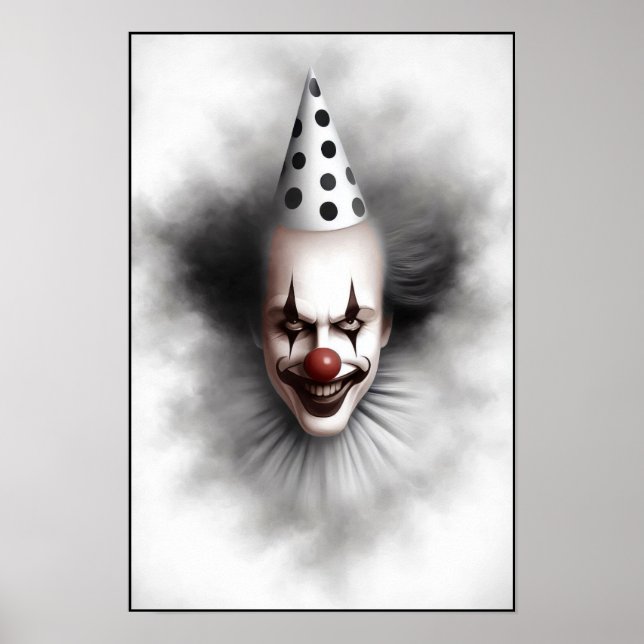 Modern Day Creepy Clown Portrait  Poster (Front)