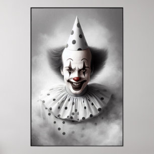 Modern Day Creepy Clown Portrait  Poster
