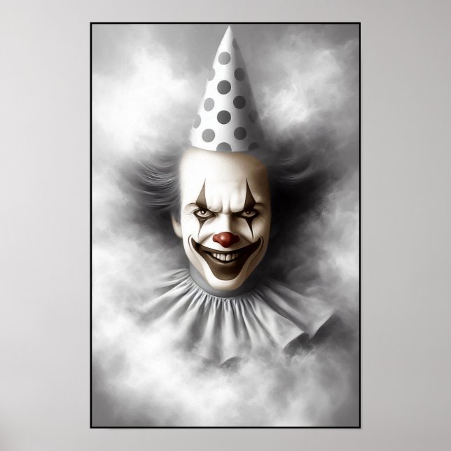 Modern Day Creepy Clown Portrait  Poster (Front)