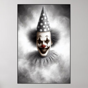 Modern Day Creepy Clown Portrait  Poster