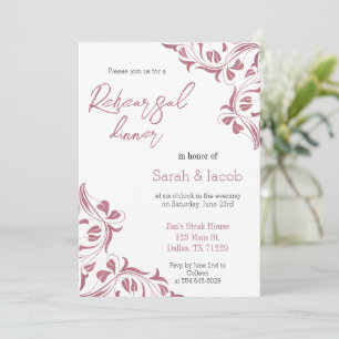 Modern Day Rose Gold Floral  Invitation