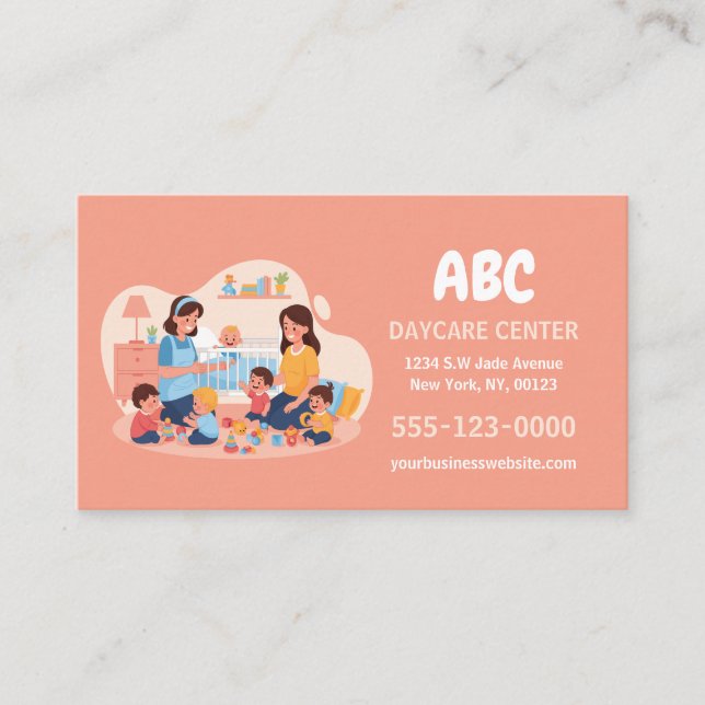 Modern Daycare Business Card  (Front)