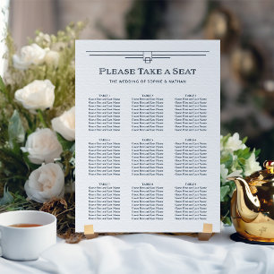Modern Deco Black and White Seating Chart