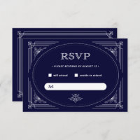 Modern Deco | Dark Navy Blue and White