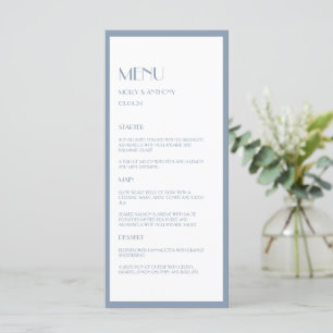 Modern Deco Dusty Blue Wedding Flat Menu