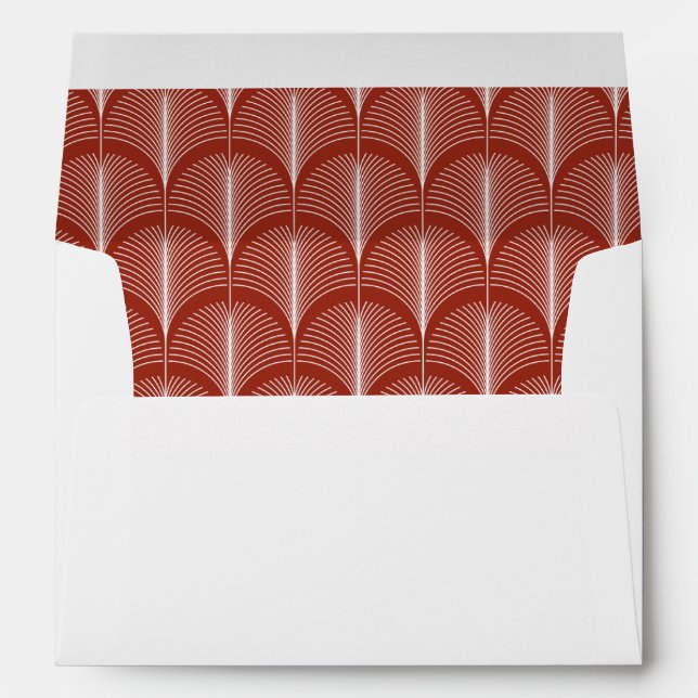 Modern Deco | Elegant Festive Red Wedding Envelope (Back (Bottom))