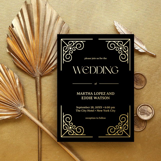 Modern Deco | Elegant Wedding Black and Gold (Creator Uploaded)
