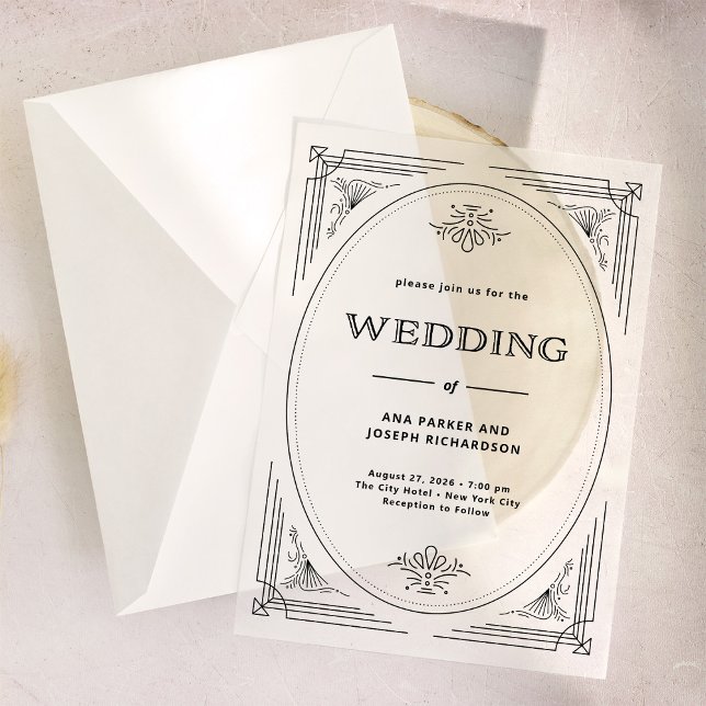 Modern Deco | Elegant Wedding Vellum Invitations (Creator Uploaded)