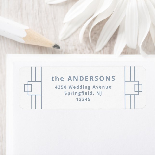 Modern Deco | Elegant White and Dusty Blue (Insitu)