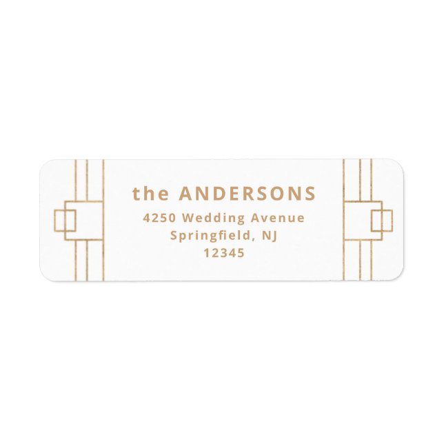 Modern Deco | Faux Gold and White (Front)