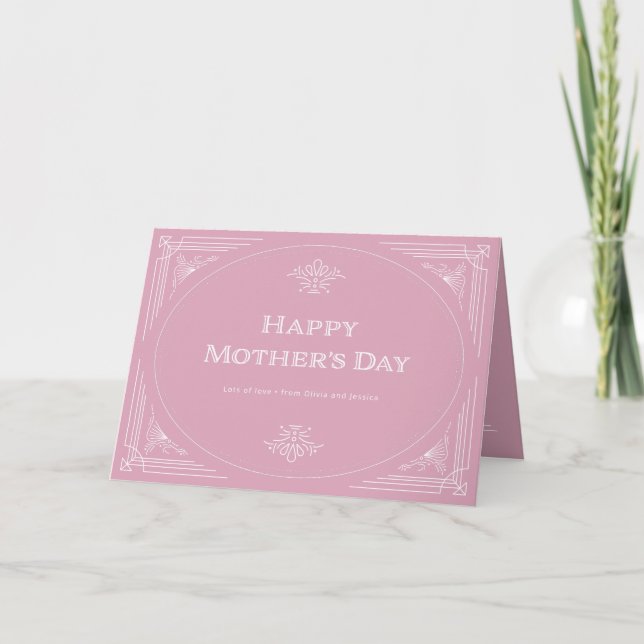 Modern Deco | Happy Mothers Day Pink Card (Front)