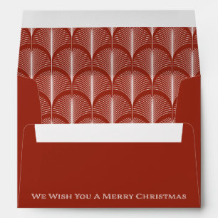 Modern Deco Merry Christmas Elegant Red Envelope