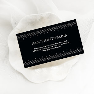 Modern Deco   Onyx Black and White Wedding Details Enclosure Card