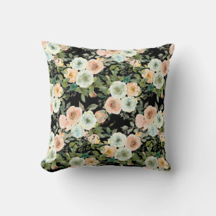 Modern Decor Peach Floral Peonies Cushion