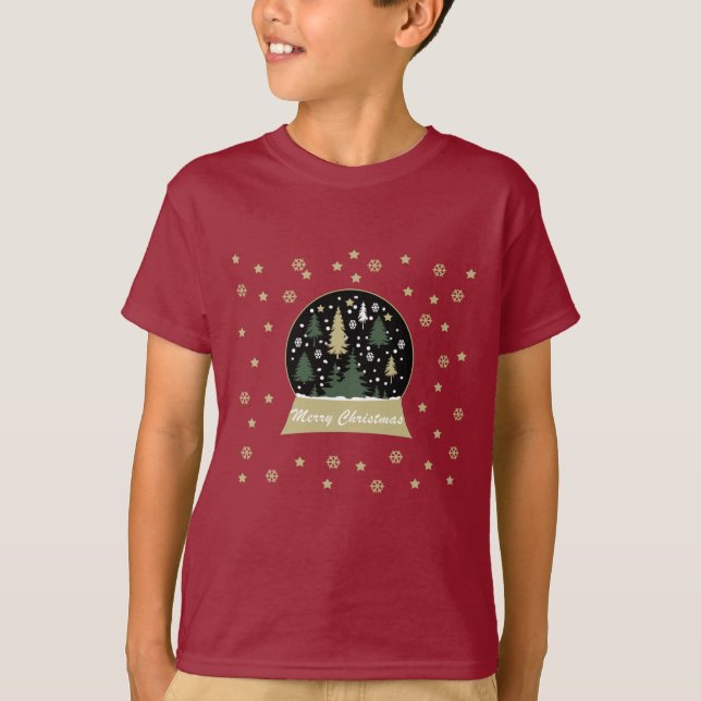 Modern decorated Christmas snowglobe T-Shirt (Front)
