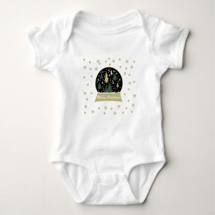 Modern decorated snowglobe baby bodysuit