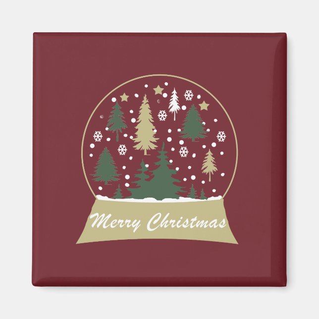 Modern decorated snowglobe magnet (Front)
