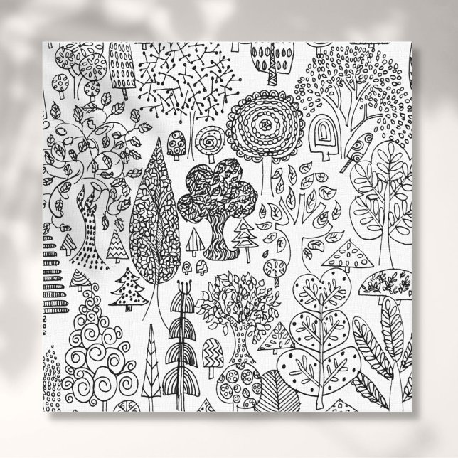 Modern Decorative Black and White Trees Canvas Print (Modern Decorative Black and White Trees Canvas Print)
