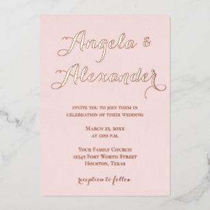 Modern Decorative Calligraphy Blush Pink Wedding