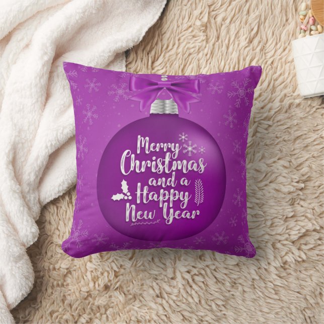 Modern Decorative Christmas Ball with Snowfall  Cushion (Blanket)