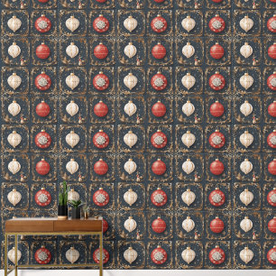 Modern decorative Christmas balls Wallpaper