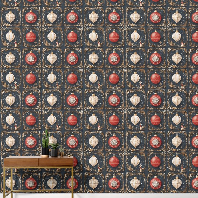 Modern decorative Christmas balls Wallpaper (Hallway)