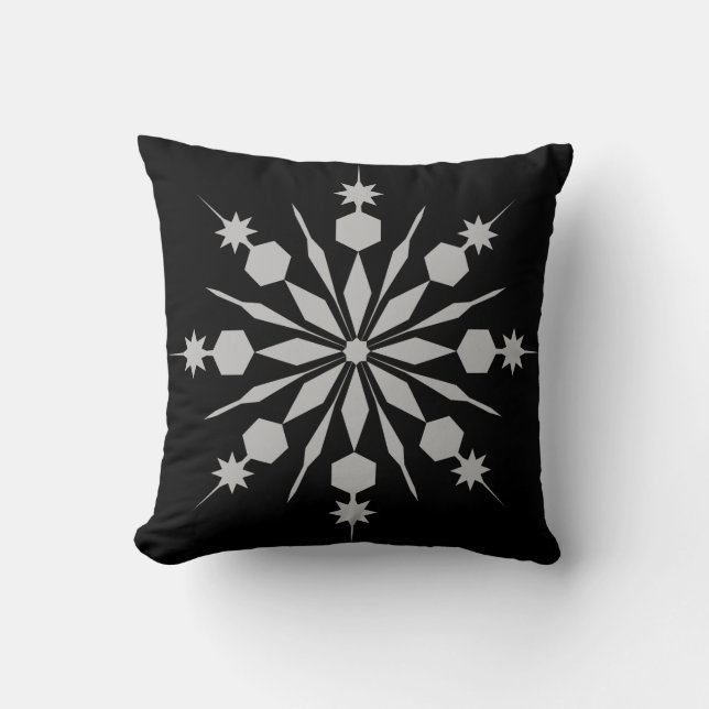 Modern Decorative Crystal Snowflake Cushion (Front)