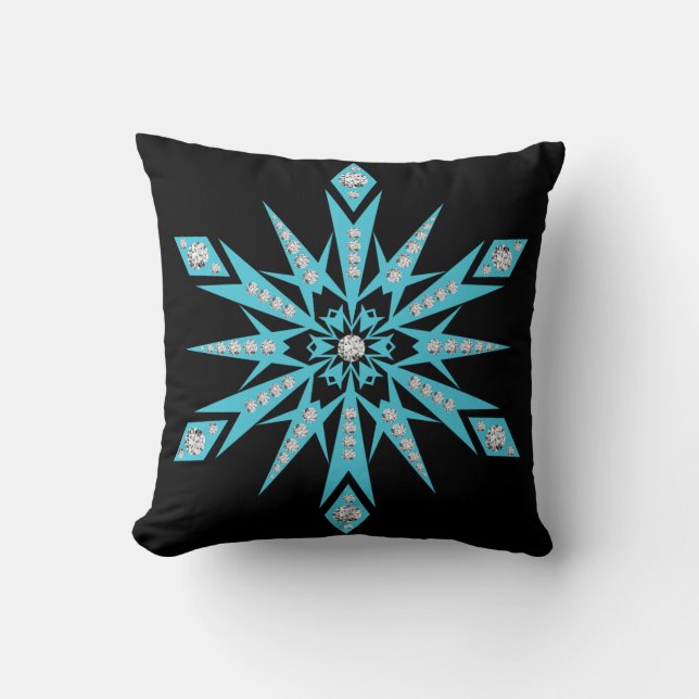 Modern Decorative Crystal Snowflake Cushion (Front)