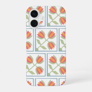 Modern Decorative Flowers Pattern iPhone 16 Case