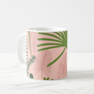 Modern Decorative Foliage Floral Pattern Coffee Mug