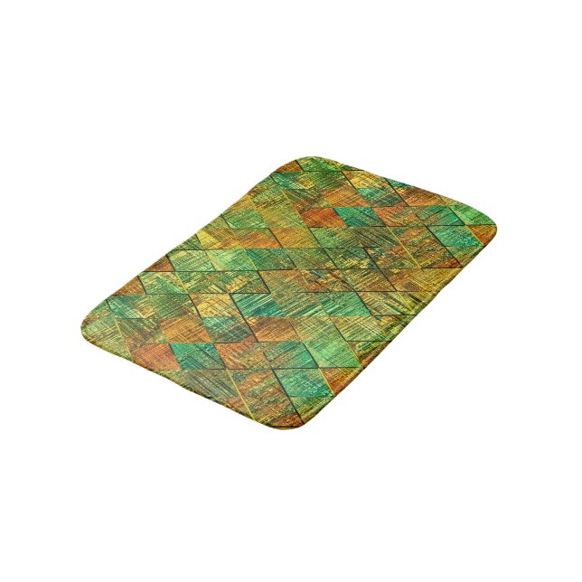 Modern Decorative Geometric Stained Glass Bath Mat (Angled)