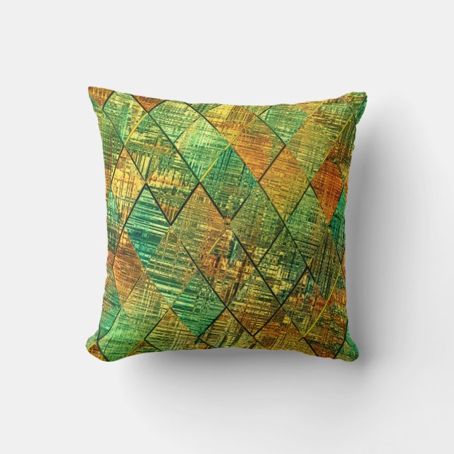 Modern Decorative Geometric Stained Glass Cushion (Front)