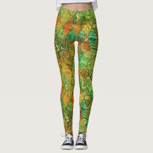 Modern Decorative Geometric Stained Glass Leggings