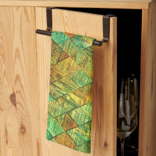 Modern Decorative Geometric Stained Glass Tea Towel