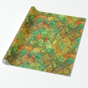 Modern Decorative Geometric Stained Glass Wrapping Paper