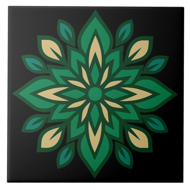 Modern Decorative Green Accent Tile (Front)