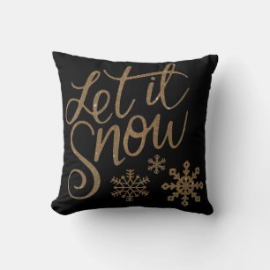 Modern Decorative Let it Snow Crystal Snowflake Cushion