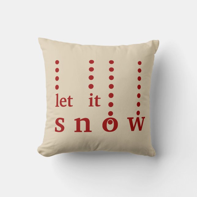 Modern Decorative Let it Snow Typography Cushion (Front)