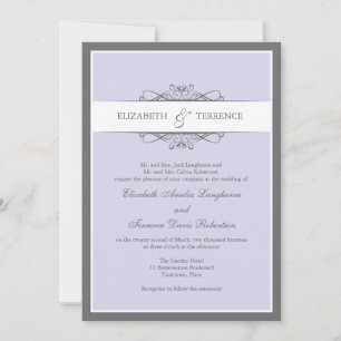 Modern Decorative Lilac Wedding Invitation