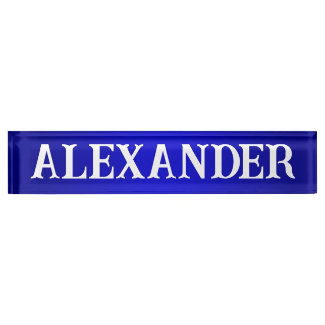 Modern Decorative Name Blue Gradient Nameplate (Front)