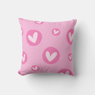 Modern Decorative Pillow Hearts Pink