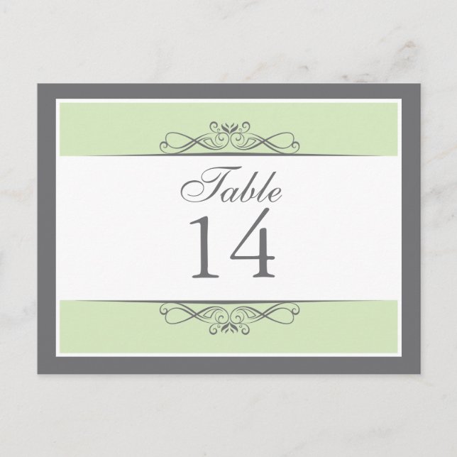 Modern Decorative Table Number Card (Front)