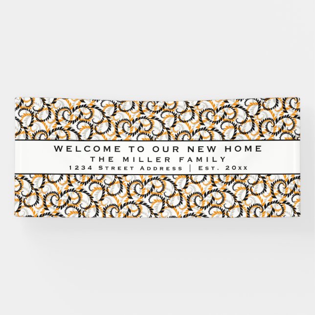Modern Decorative Welcome Housewarming Party Banner (Horizontal)