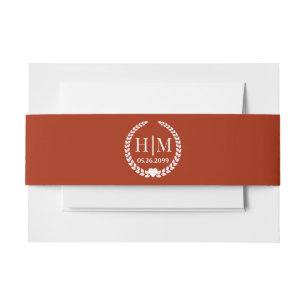 Modern Deep Autumn Orange Invitation Belly Band