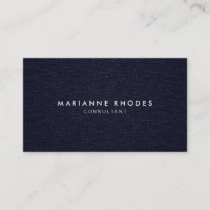 Modern Deep Blue Denim Minimalistic Business Card